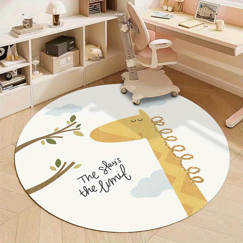 Soft & Plush Lion Face Round Mat - Washable, Non-Slip, High Pile Mat for Youngsters' Bedroom, Living Room, or Playroom Decor - Cozy and Durable Floor Mat with Adorable Cartoon Design, Rugs for Living Room