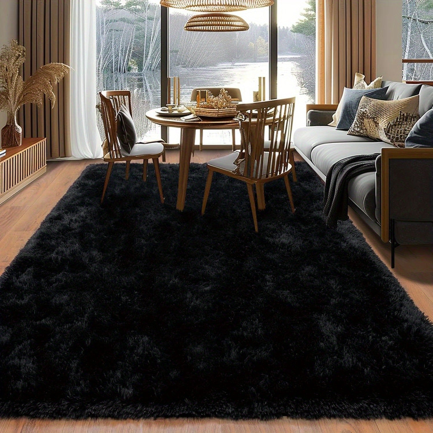 1pc Modern Plush Area Mat, Soft Polyester Fiber, Machine Washable, Non-Slip, Festive Decorative Mat for Living Room, Bedroom, Dorm, Entertainment - Ideal Gift and Home Decor, Bedroom Mat|Elegant Home Accent|Soft Polyester Mat