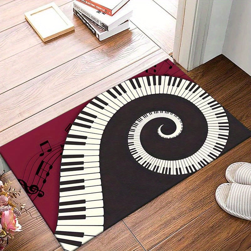 Piano-Inspired Non-Slip Rug - Perfect For Living Room, Entryway, Dining & Kitchen Decor | Durable Polyester, Large Size Sofa For Living Room Rugs For Living Room