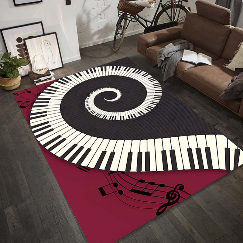Piano-Inspired Non-Slip Rug - Perfect For Living Room, Entryway, Dining & Kitchen Decor | Durable Polyester, Large Size Sofa For Living Room Rugs For Living Room