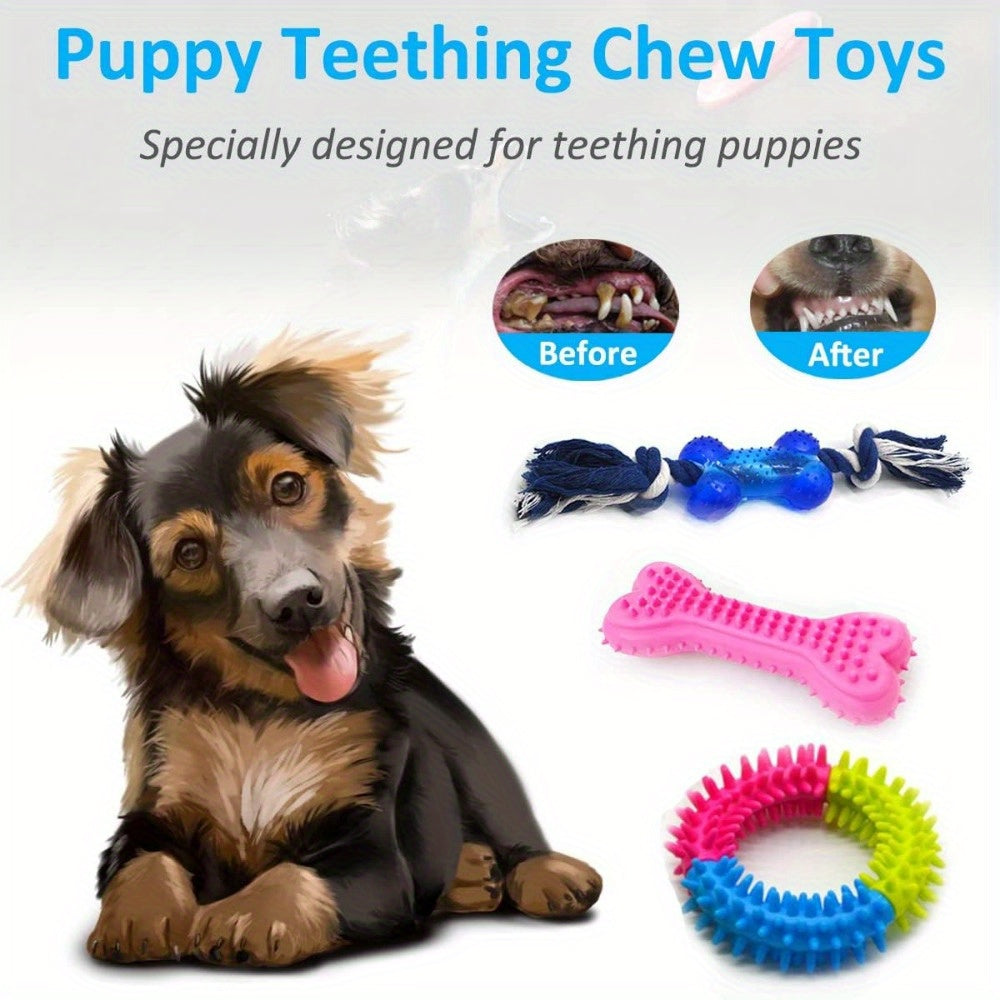 15-Pack Assorted Durable Dog Chew Toys - Fabric Rope Teething Toys for All Breed Sizes - Interactive Tug Toys for Mental Stimulation and Boredom Relief