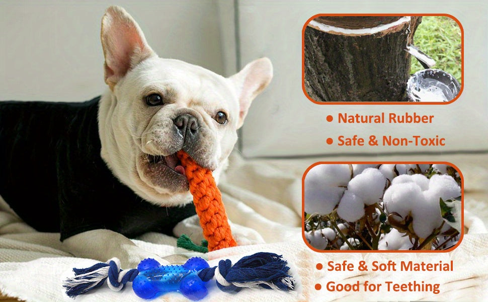 15-Pack Assorted Durable Dog Chew Toys - Fabric Rope Teething Toys for All Breed Sizes - Interactive Tug Toys for Mental Stimulation and Boredom Relief