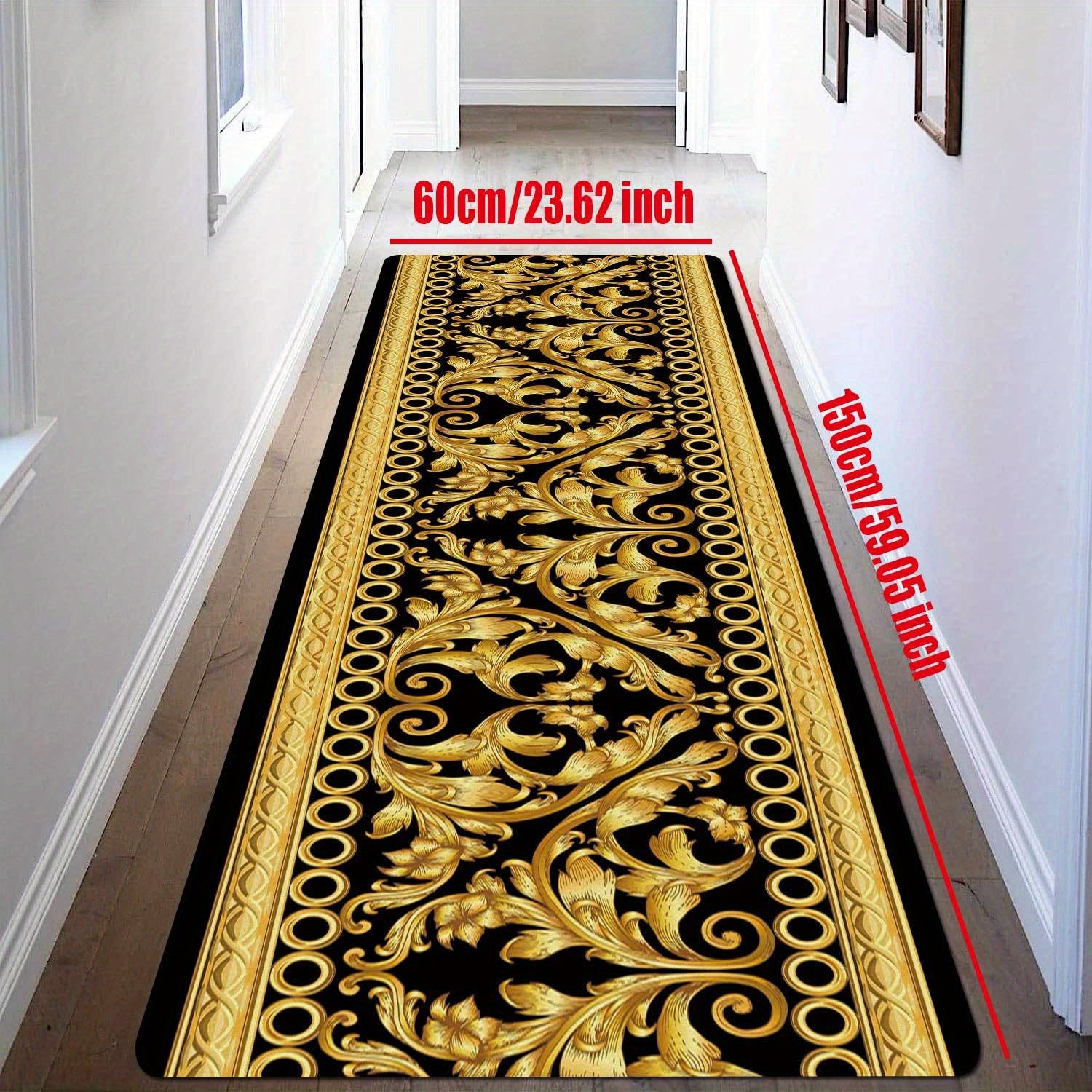 Luxurious Golden Geometric Print Area Rug - Soft, Machine Washable Polyester Carpet For Living Room, Bedroom, And Home Decor Rugs For Living Room Rugs For Bedroom