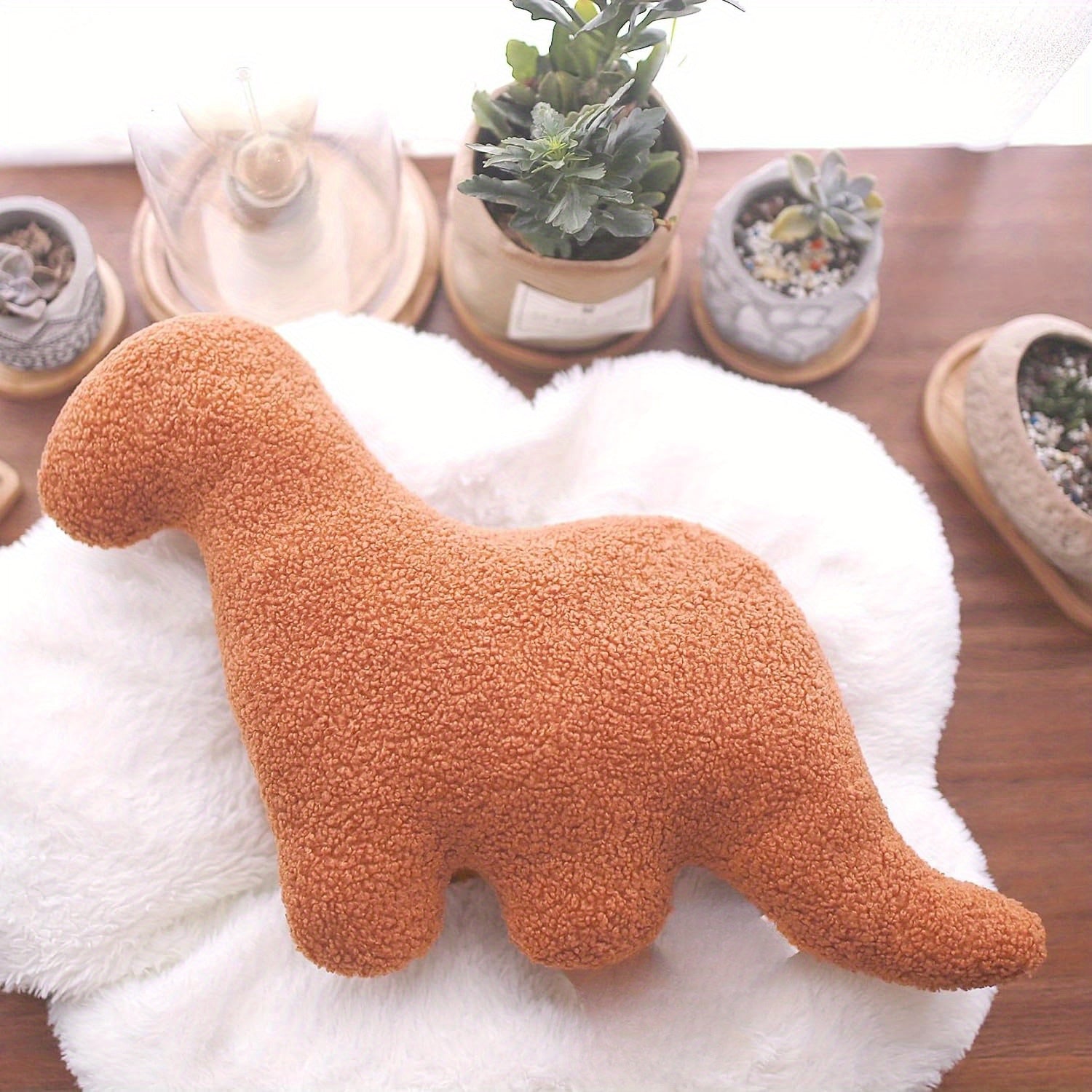 5pcs Realistic Dinosaur Shaped Chicken Block Plush Dolls - Soft Polyester Stuffed Toys with Fun Fried Chicken Block Design - Perfect Gifts for Boys and Girls