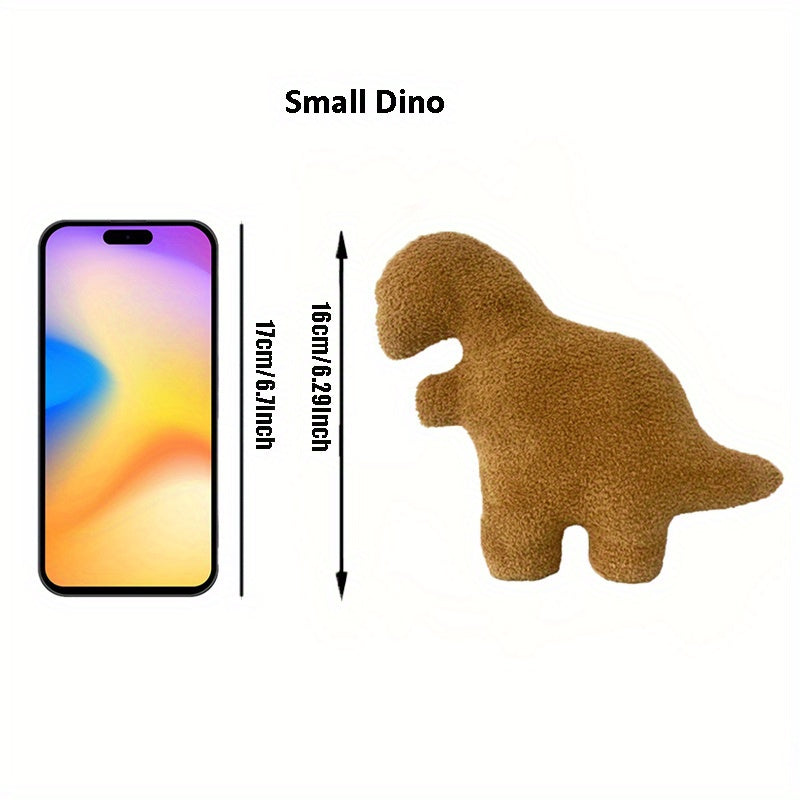 5pcs Realistic Dinosaur Shaped Chicken Block Plush Dolls - Soft Polyester Stuffed Toys with Fun Fried Chicken Block Design - Perfect Gifts for Boys and Girls