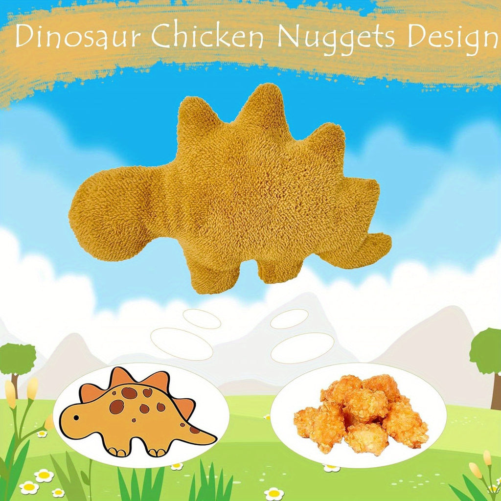 5pcs Realistic Dinosaur Shaped Chicken Block Plush Dolls - Soft Polyester Stuffed Toys with Fun Fried Chicken Block Design - Perfect Gifts for Boys and Girls