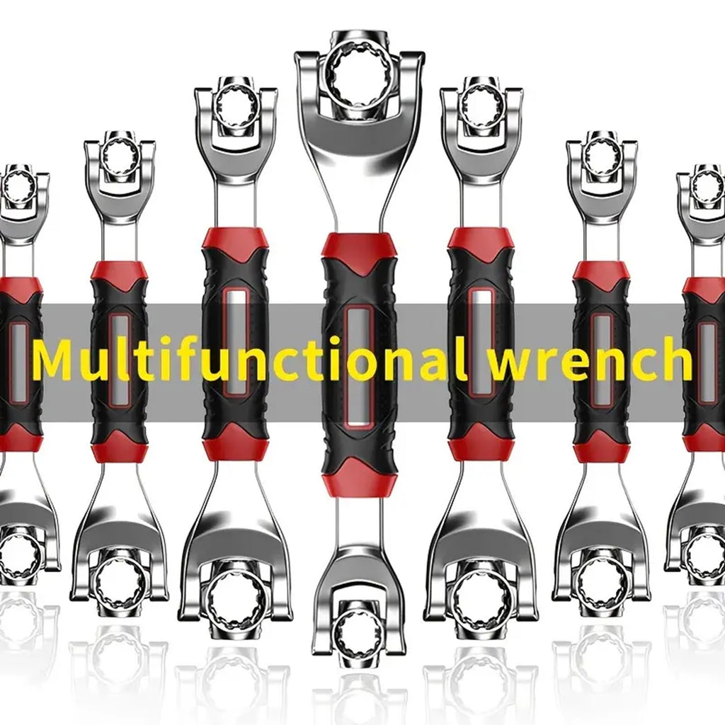 52-in-1 Adjustable Socket Wrench Set, Carbon Steel Multi-Functional Spanner,