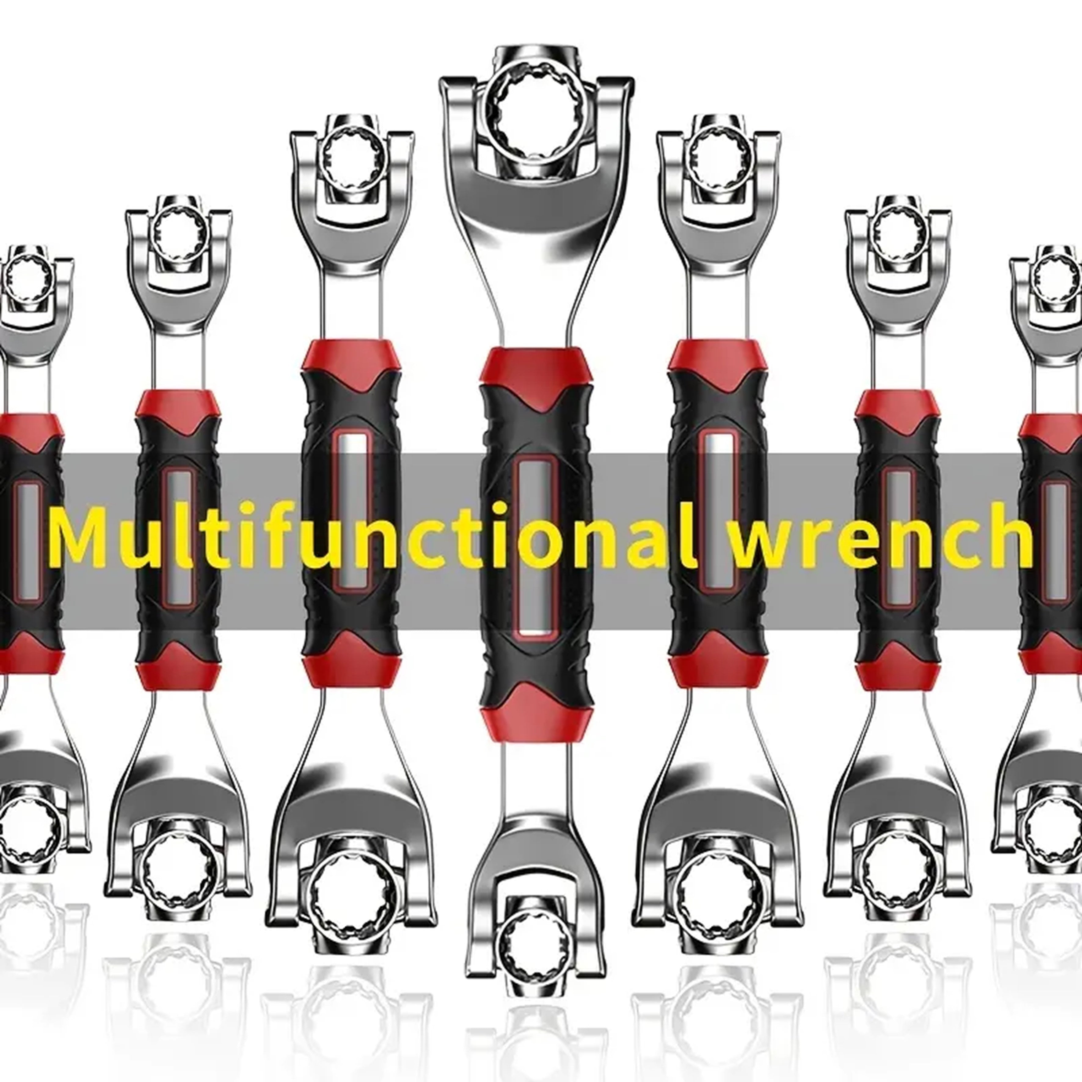 52-in-1 Adjustable Socket Wrench Set, Carbon Steel Multi-Functional Spanner,