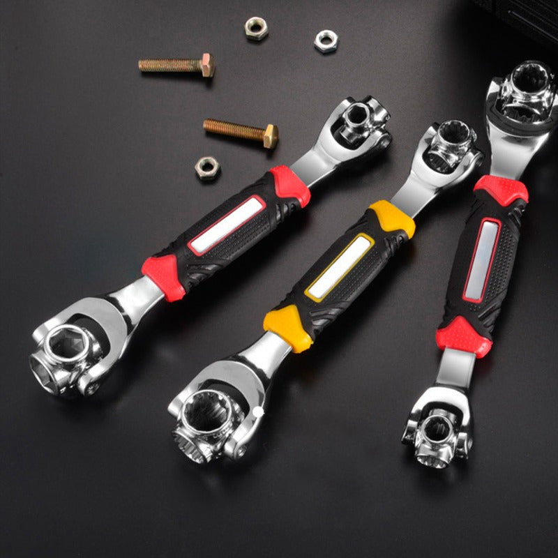 52-in-1 Adjustable Socket Wrench Set, Carbon Steel Multi-Functional Spanner,