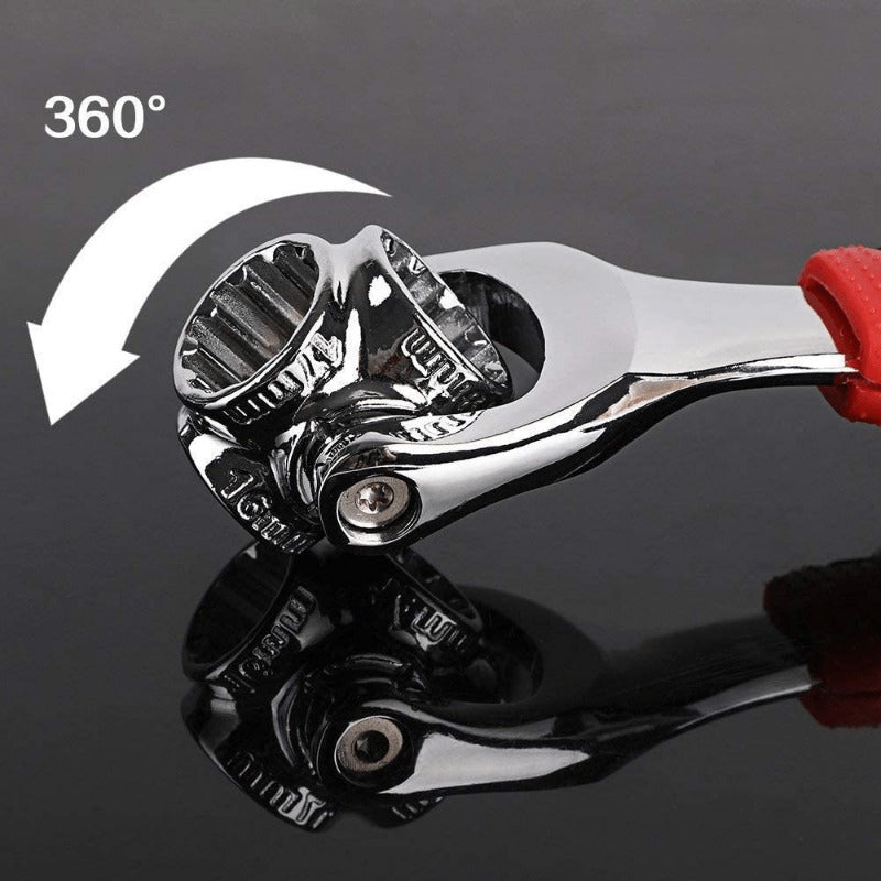52-in-1 Adjustable Socket Wrench Set, Carbon Steel Multi-Functional Spanner,