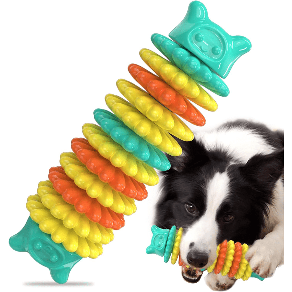 Dog Chew Toys for Aggressive Chewers, Durable Dog Toys for Large Medium Small Breed Dogs, Rubber Indestructible Dog Teething Toys, Tough Interactive Outdoor Dog Toys for Entertainment, Blue