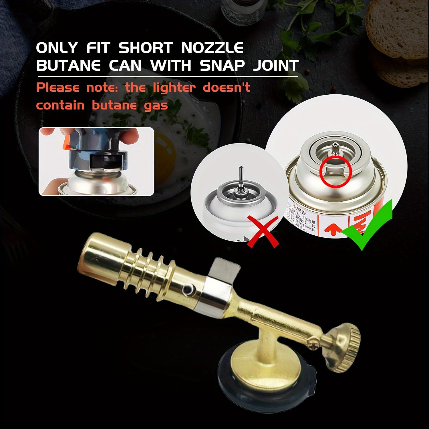 All-In-One Butane Torch: Perfect For Culinary Mastery & Automotive Repairs - Easy Ignition, Adjustable Flame (Gas Not Included)