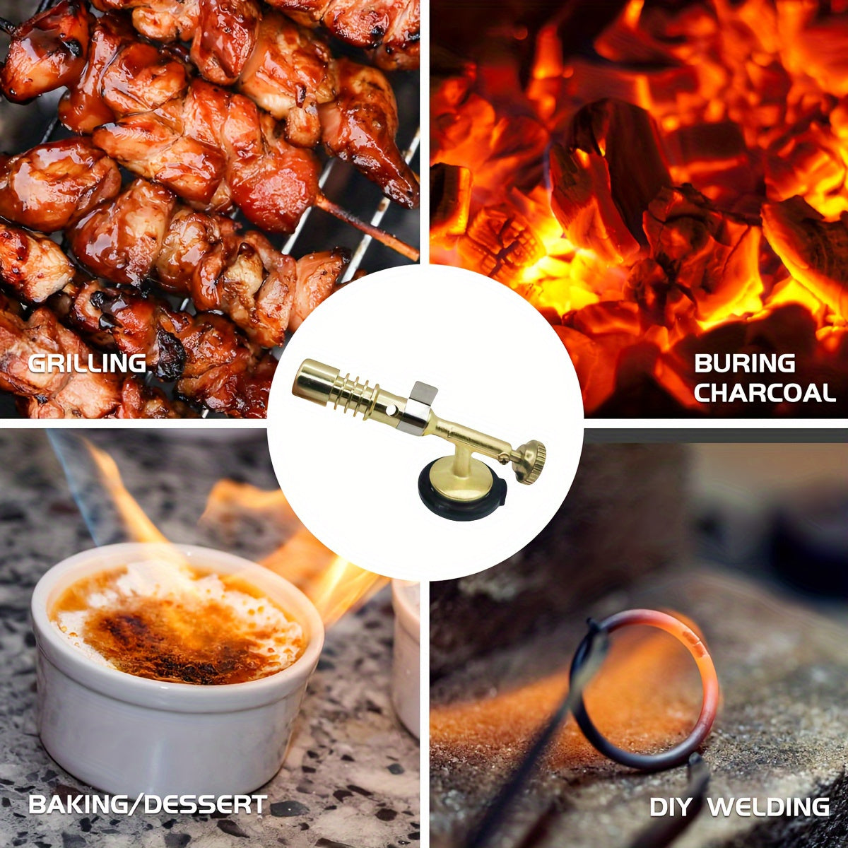 All-In-One Butane Torch: Perfect For Culinary Mastery & Automotive Repairs - Easy Ignition, Adjustable Flame (Gas Not Included)