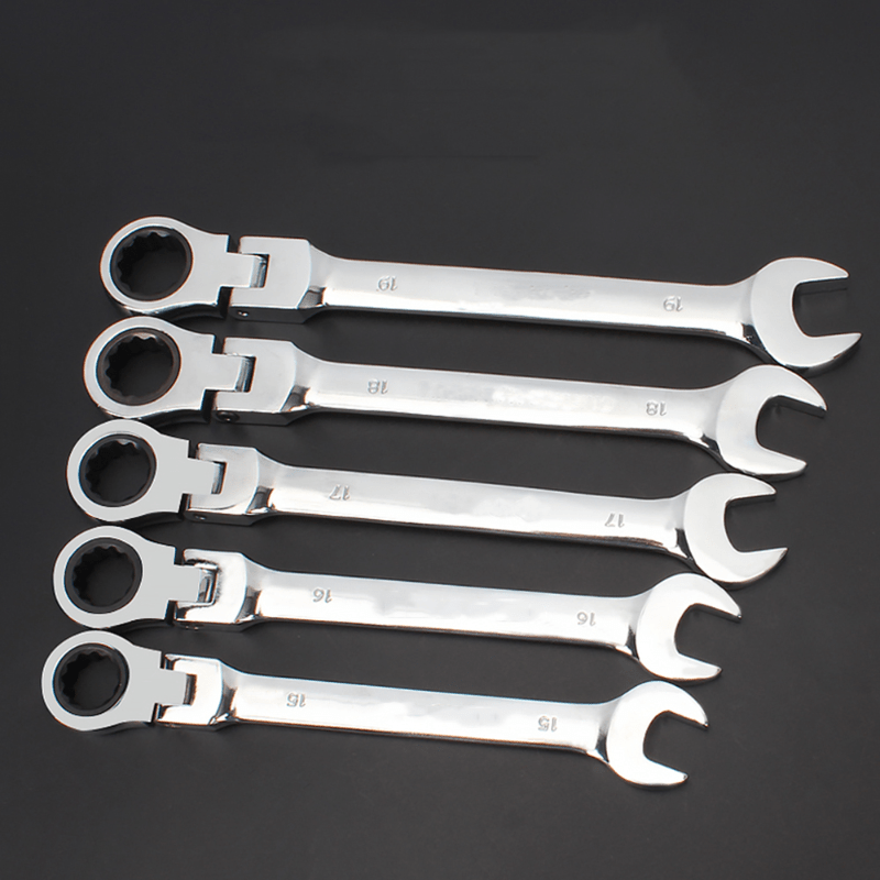 1pc Combination Ratchet Wrench Set with Flexible Head, Dual-Purpose Mechanical Hand Tool, Metal Automotive Repair Kit without Electricity Supply