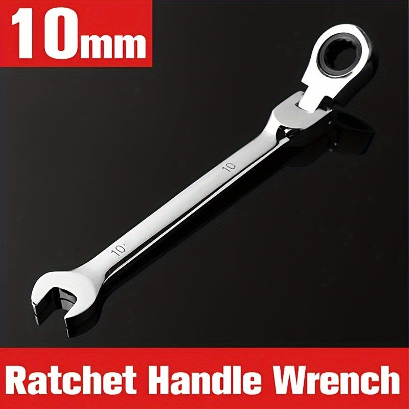 1pc Combination Ratchet Wrench Set with Flexible Head, Dual-Purpose Mechanical Hand Tool, Metal Automotive Repair Kit without Electricity Supply
