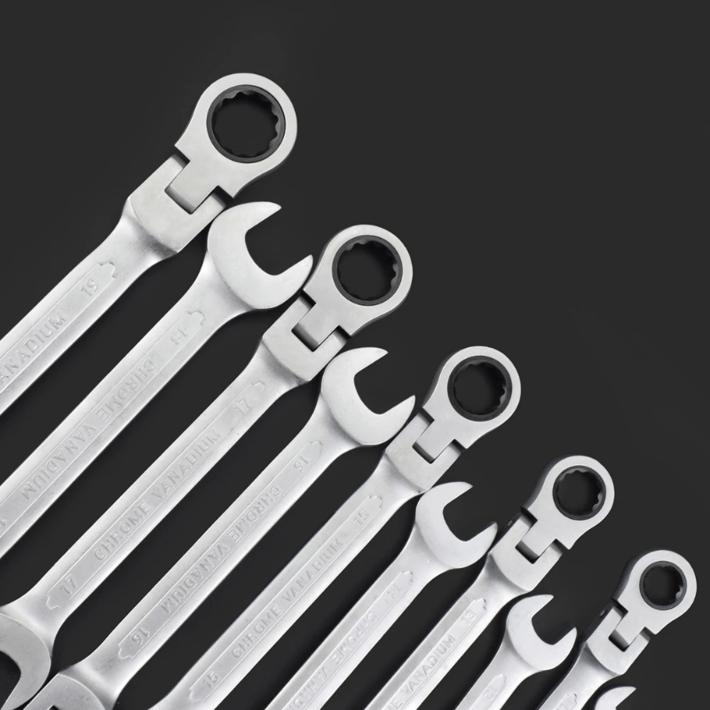 1pc Combination Ratchet Wrench Set with Flexible Head, Dual-Purpose Mechanical Hand Tool, Metal Automotive Repair Kit without Electricity Supply