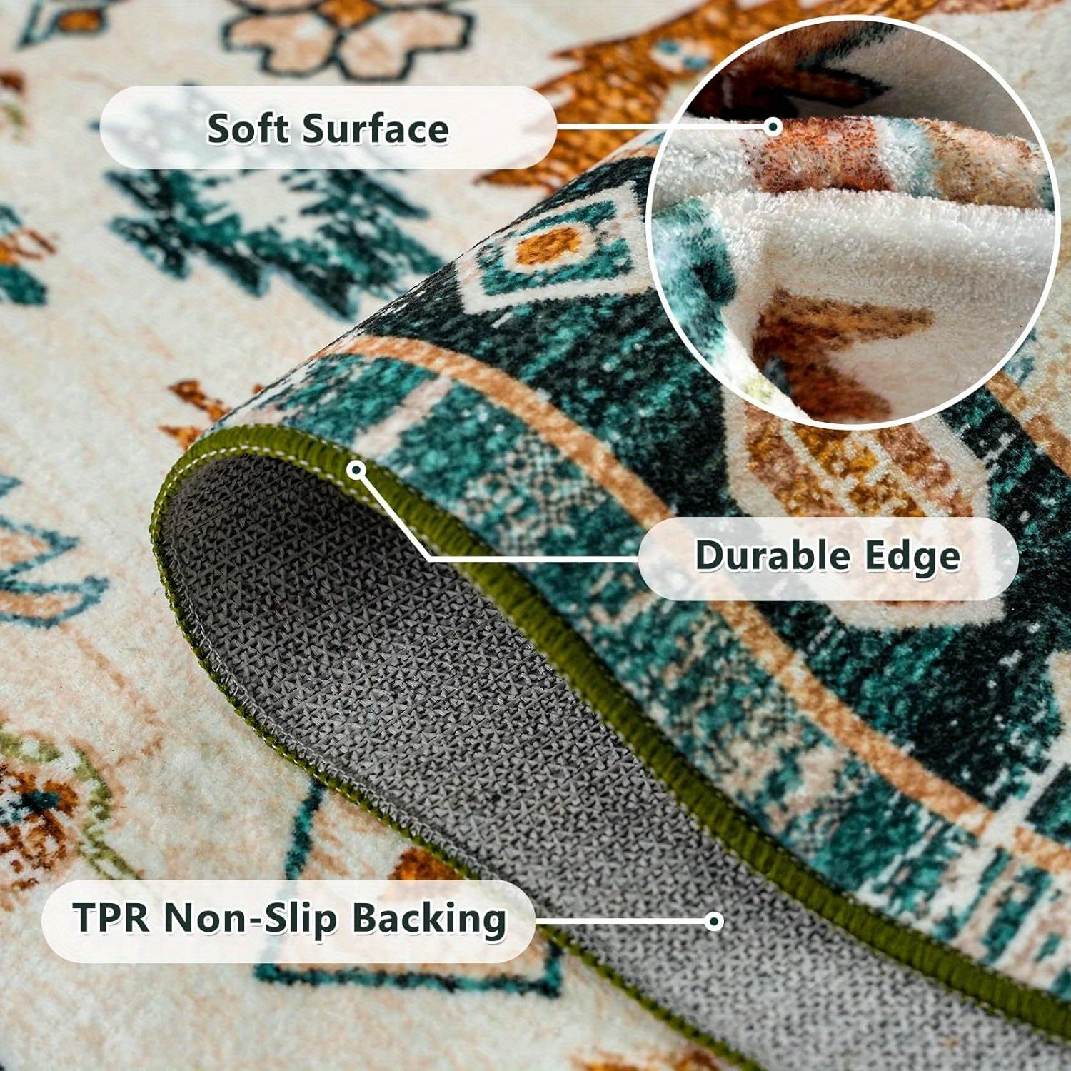 Area Rugs Washable Rugs Low Pile Machine Washable Vintage Rugs For Living Room