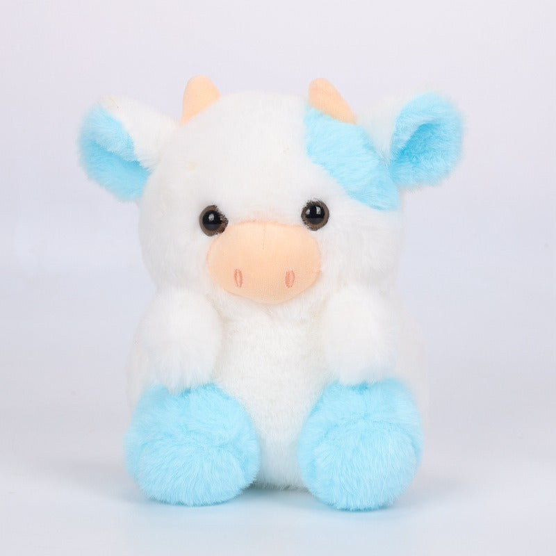 1pc, Assorted Plush Cow Toys, Cute Soft Polyester Stuffed Animal, Home Decor, Kids Birthday/Festive Gift, 7.8 Inches, Pink/Purple/Black/White Set