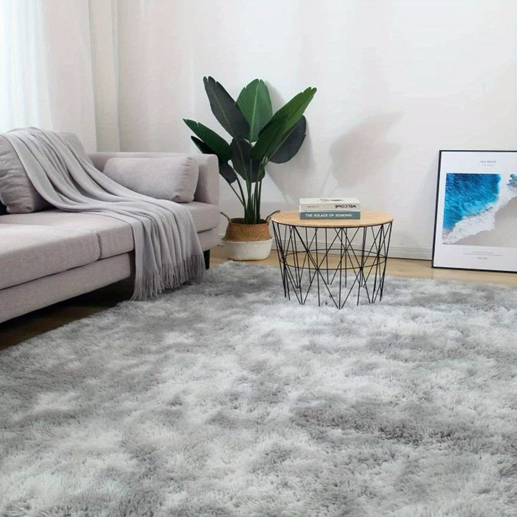 Large Area Rugs for Living Room, Tie-Dyed Shaggy Rug Fluffy Throw Carpets, Ultra Soft Plush Modern Indoor Fuzzy Rugs for Bedroom Home Decor, Light Gray