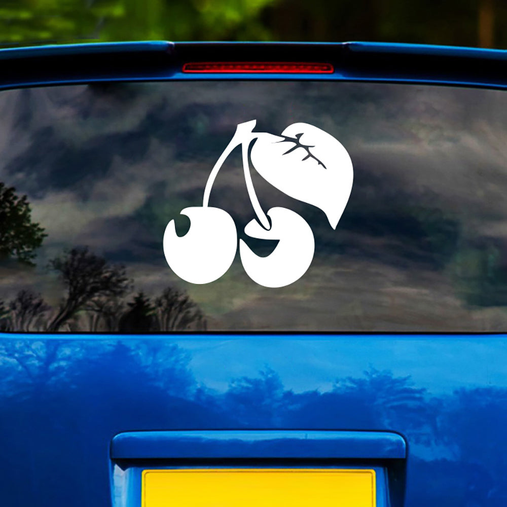 1pc Reflective Cherry Vinyl Car Decal, Durable Adhesive Automotive Sticker for Windows, Bumpers, Motorcycles, and Trucks Decoration