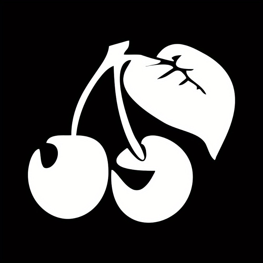 1pc Reflective Cherry Vinyl Car Decal, Durable Adhesive Automotive Sticker for Windows, Bumpers, Motorcycles, and Trucks Decoration