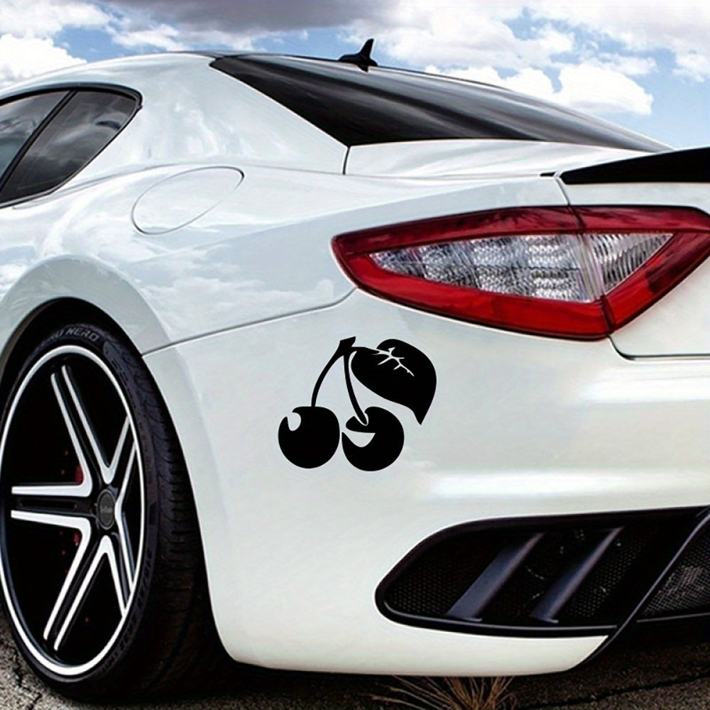 1pc Reflective Cherry Vinyl Car Decal, Durable Adhesive Automotive Sticker for Windows, Bumpers, Motorcycles, and Trucks Decoration