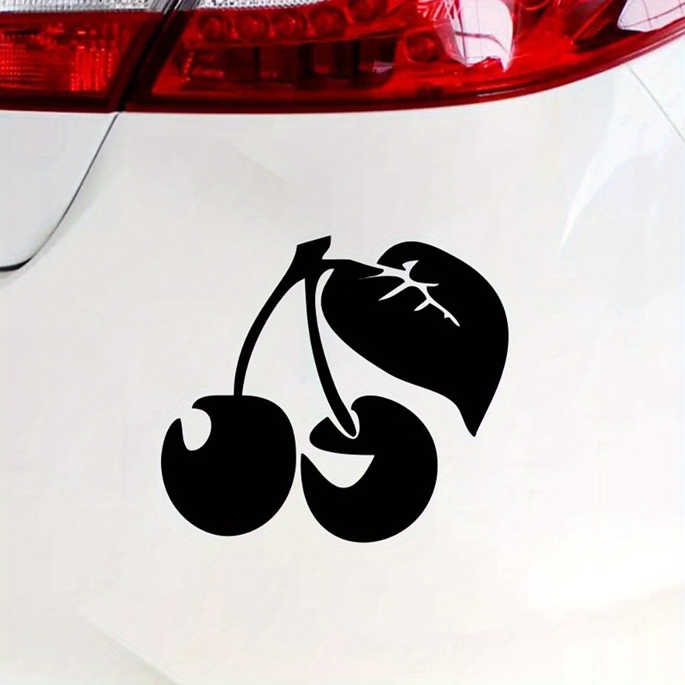 1pc Reflective Cherry Vinyl Car Decal, Durable Adhesive Automotive Sticker for Windows, Bumpers, Motorcycles, and Trucks Decoration