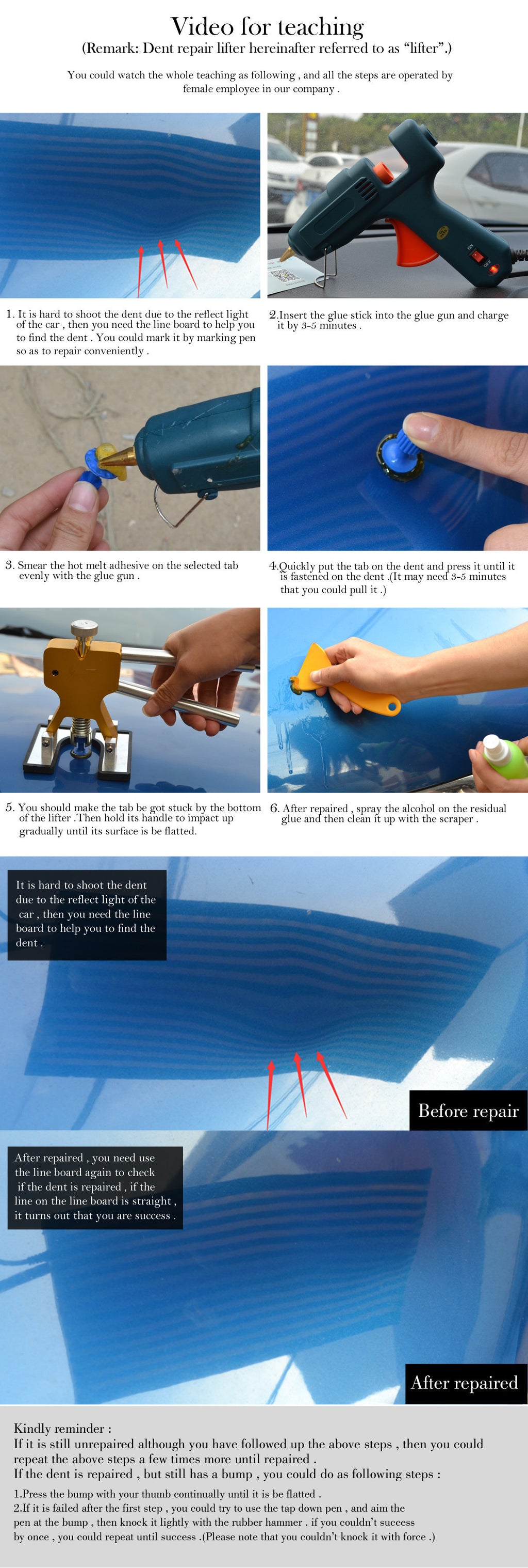 Car Dent Puller Dent Remover Automotive Body Suction Cup Paintless Repair Tools Kit Auto Dent Removal Tool Kits For Car Dents