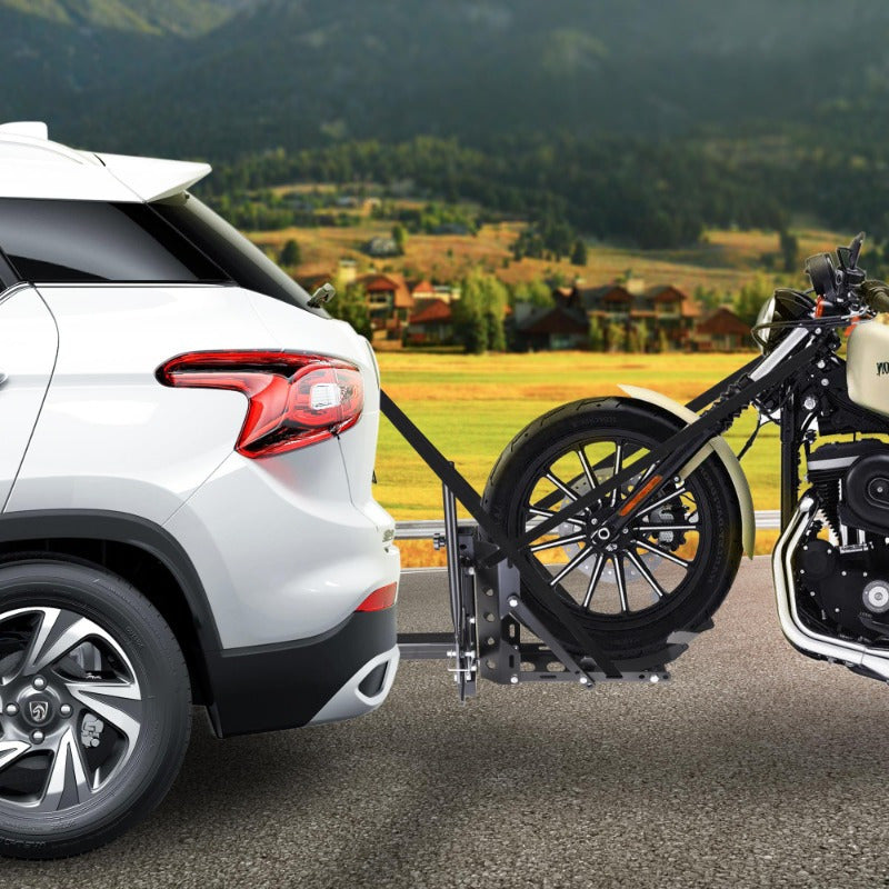 Motorcycle Trailer Hitch Scooter Dirt Bike Carrier Hauler Hitch Mount Rack With Straps Adjustable Height Strong Metal, Automotive Automatic Transmission Parts