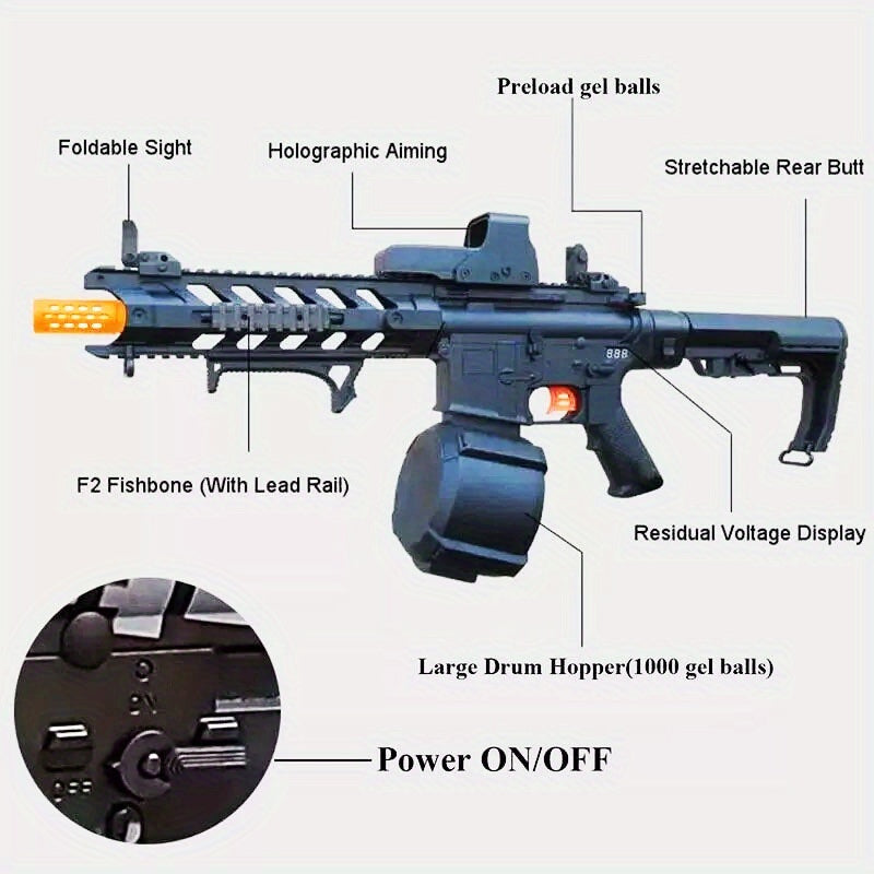 Electric Gel Toys, Fully Automatic Toy Guns, Suitable for Outdoor Team Toys, Shooting Games, Birthday Gifts
