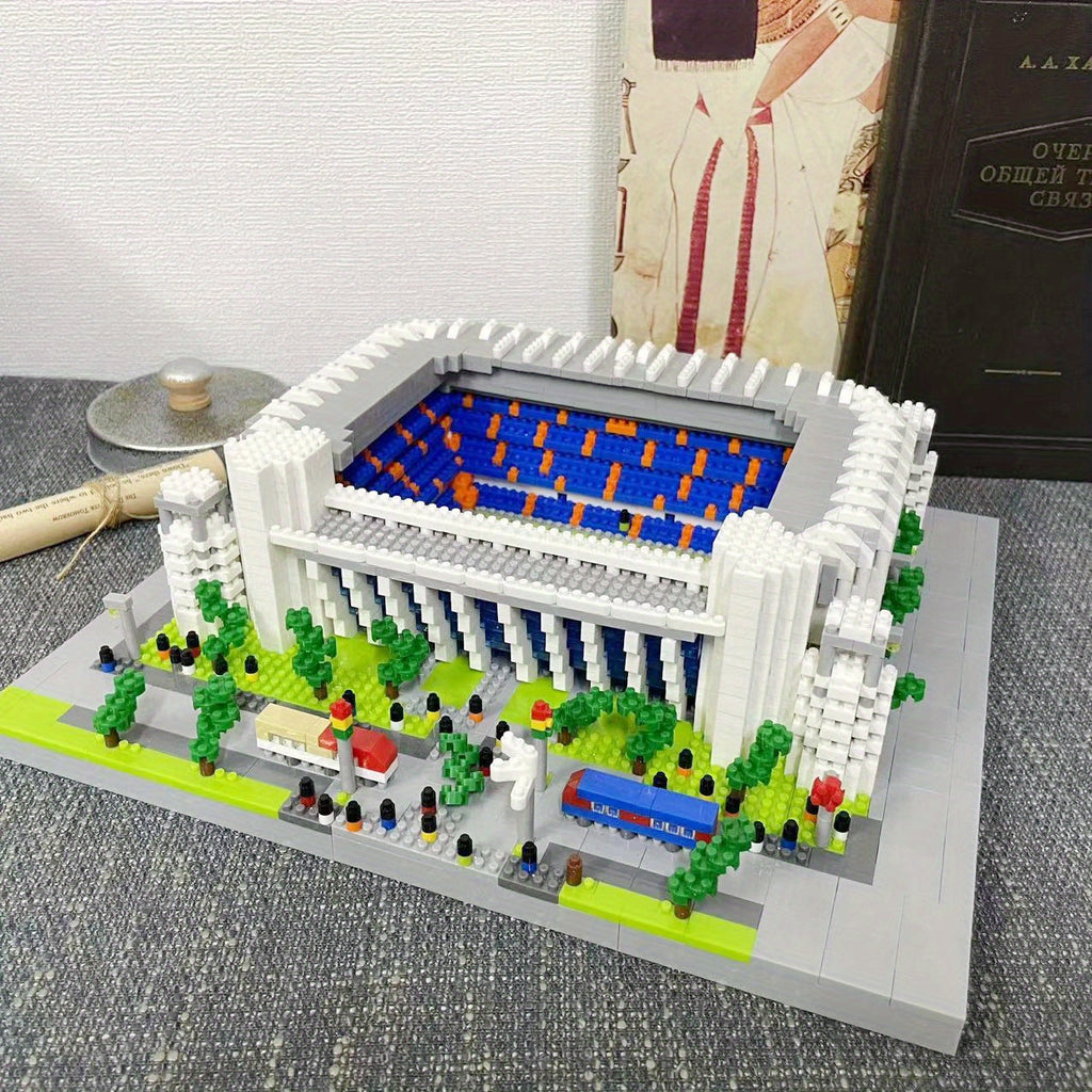 iBLOCK Real Madrid Stadium Building Model Set Micro Block Set Famous Architectural Toys Gifts (4575 Pcs)