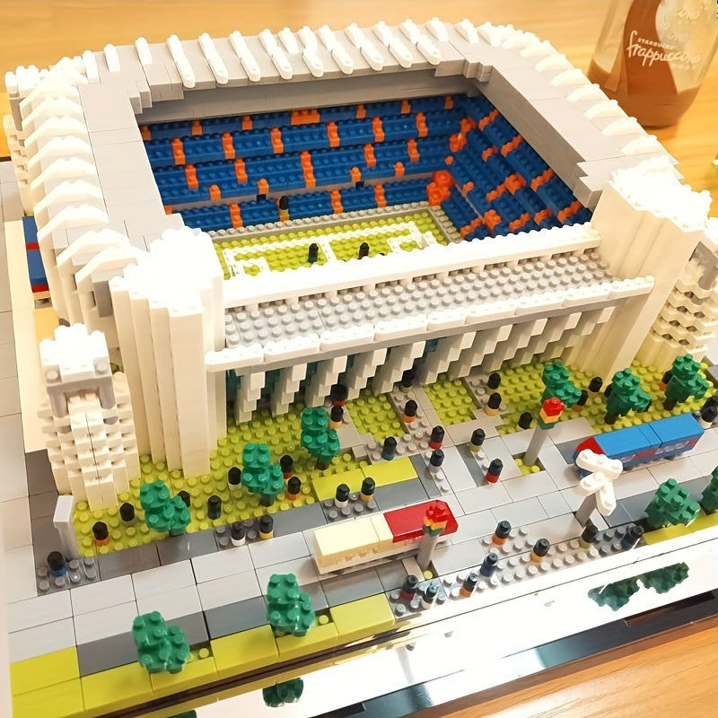 iBLOCK Real Madrid Stadium Building Model Set Micro Block Set Famous Architectural Toys Gifts (4575 Pcs)