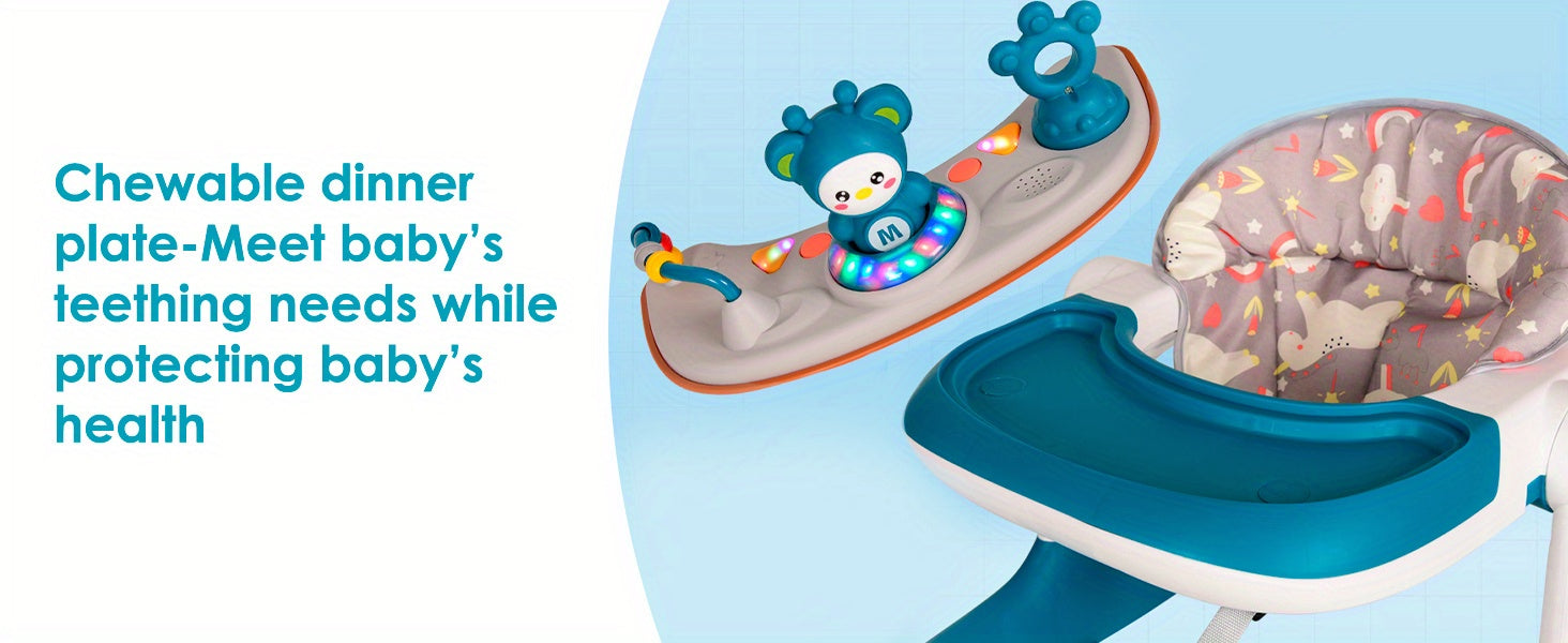 Baby Walker Foldable Baby Walker and Baby Activity Center with Toys Tray Height Adjustable Infant Toddler Baby Walker with Wheels for Baby Boys and Girls