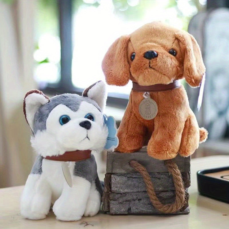 Plush Puppy Dog Toy Set for Toddlers 0-3 Years – Realistic Stuffed Animal Dogs Collection with Golden Retriever, Husky, Schnauzer – Soft Cuddle Play Toys for Winter