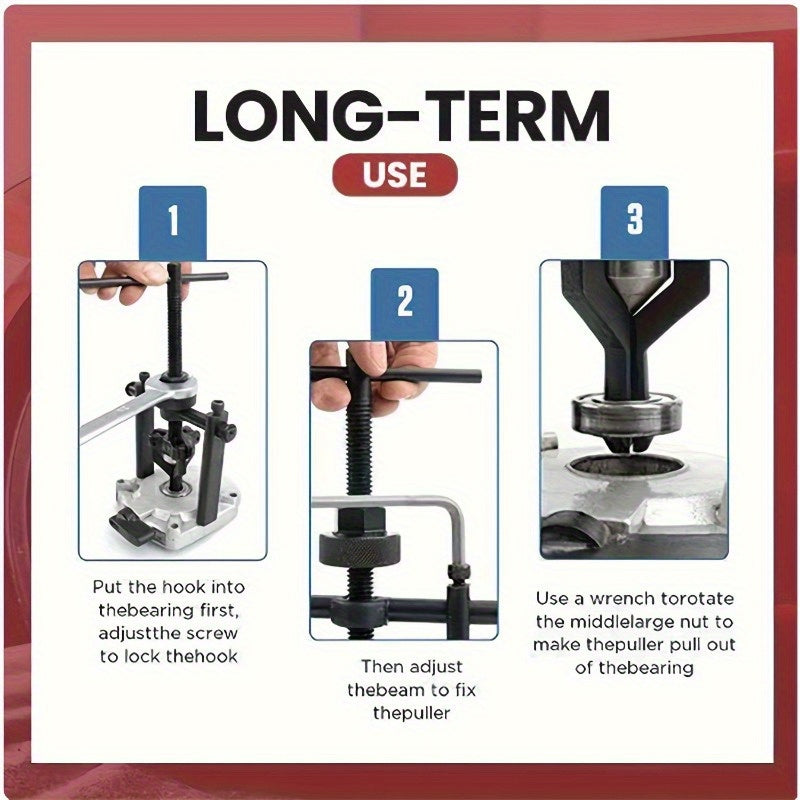 Claw gear puller, three-claw pilot bearing puller, automotive machine tool kit, inner bearing puller, wheel bearing remover