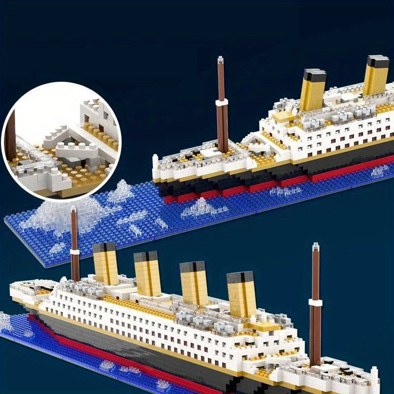 Titanic Creative Luxury Iceberg Cruise Ship Boat Wreck Set City DIY Model Building Blocks Bricks Toys Halloween Christmas Gift