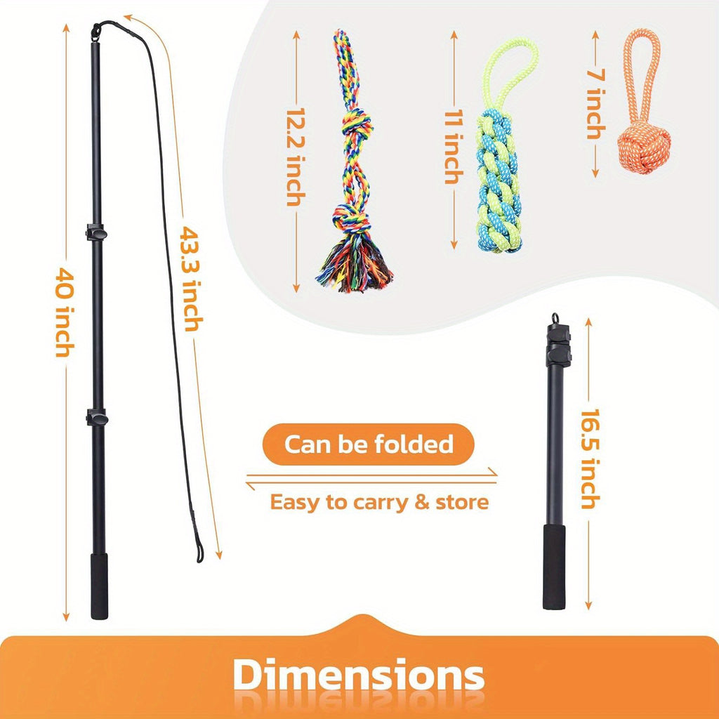 LOOBANI Flirt Pole For Dogs Chase And Tug Of War,