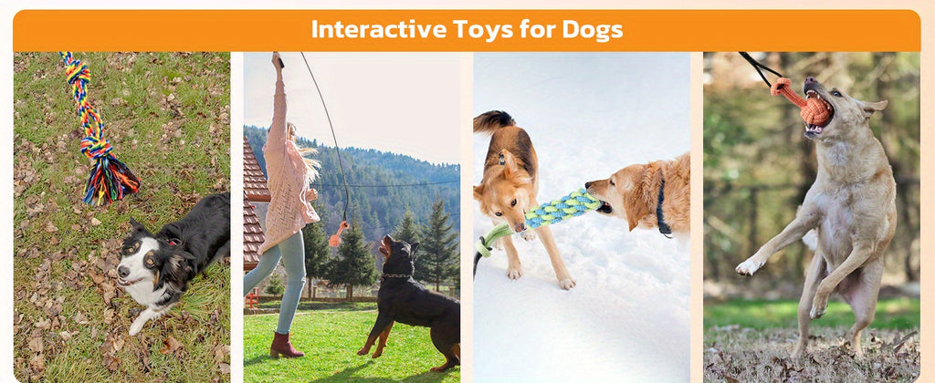 LOOBANI Flirt Pole For Dogs Chase And Tug Of War,