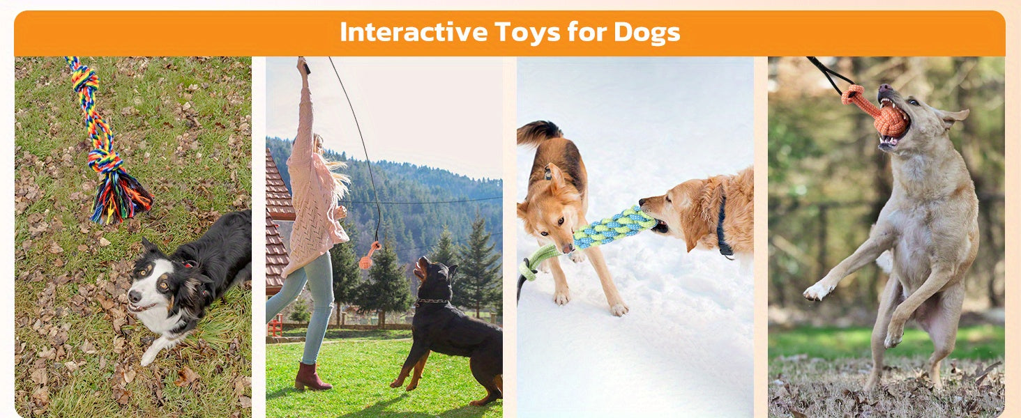 LOOBANI Flirt Pole For Dogs Chase And Tug Of War,