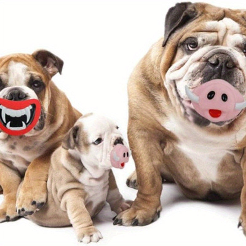 3-Piece Silicone Dog Chew Toys - Vampire Fangs &  Nose Designs, Squeaky Pet Play For All Breeds, Ideal Halloween Party Gifts