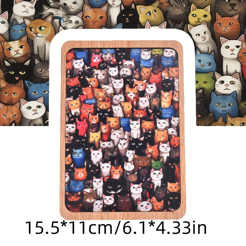 Cat Party Educational Toys Unique Shapes Irregular Animal Shapes Wooden Puzzle