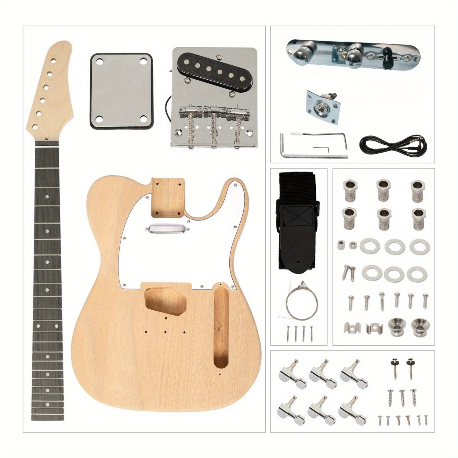 Electric guitar set, hand-assembled musical instrument toys, TL Style Electric Guitar