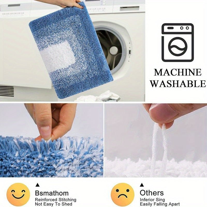 [3pcs Soft Comfortable Bathroom Rugs] Soft Comfortable Bathroom Rugs Sets 3pcs, Plush Shaggy Bath Rugs for Bathroom Anti-Slip, Absorbent Microfiber Bathroom Mat Home Decor with U-Shaped Contour Toilet Mat for Bathroom Tub, Sh