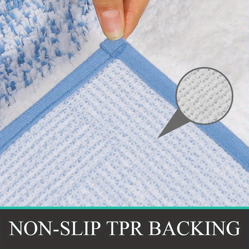 [3pcs Soft Comfortable Bathroom Rugs] Soft Comfortable Bathroom Rugs Sets 3pcs, Plush Shaggy Bath Rugs for Bathroom Anti-Slip, Absorbent Microfiber Bathroom Mat Home Decor with U-Shaped Contour Toilet Mat for Bathroom Tub, Sh