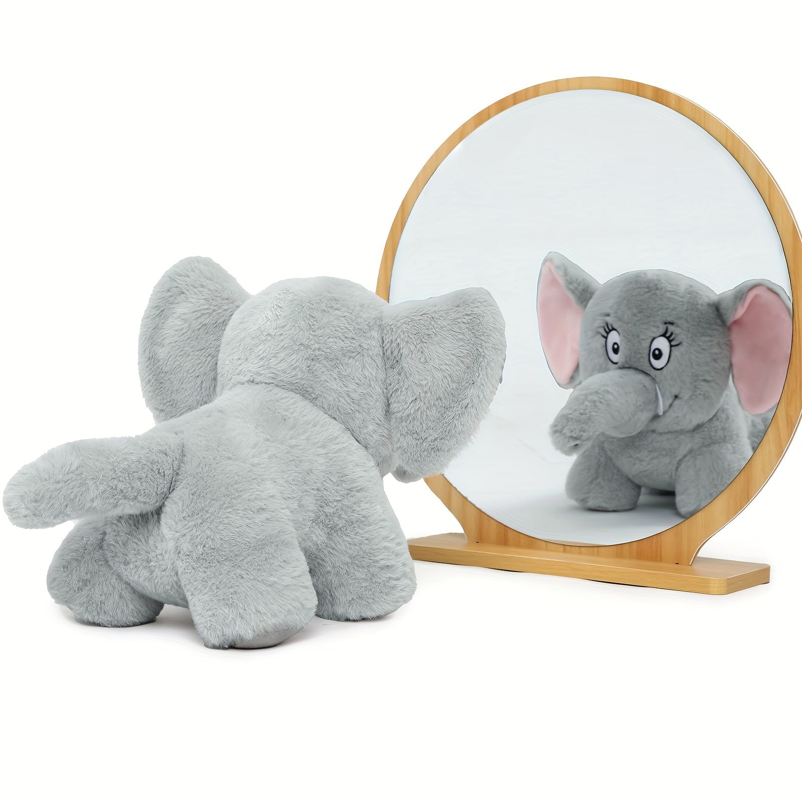 Cute Elephant Stuffed Animal Dog Toys Elephant Removable Tail and Nose Gray Elephant Plush Creative Birthday Gift