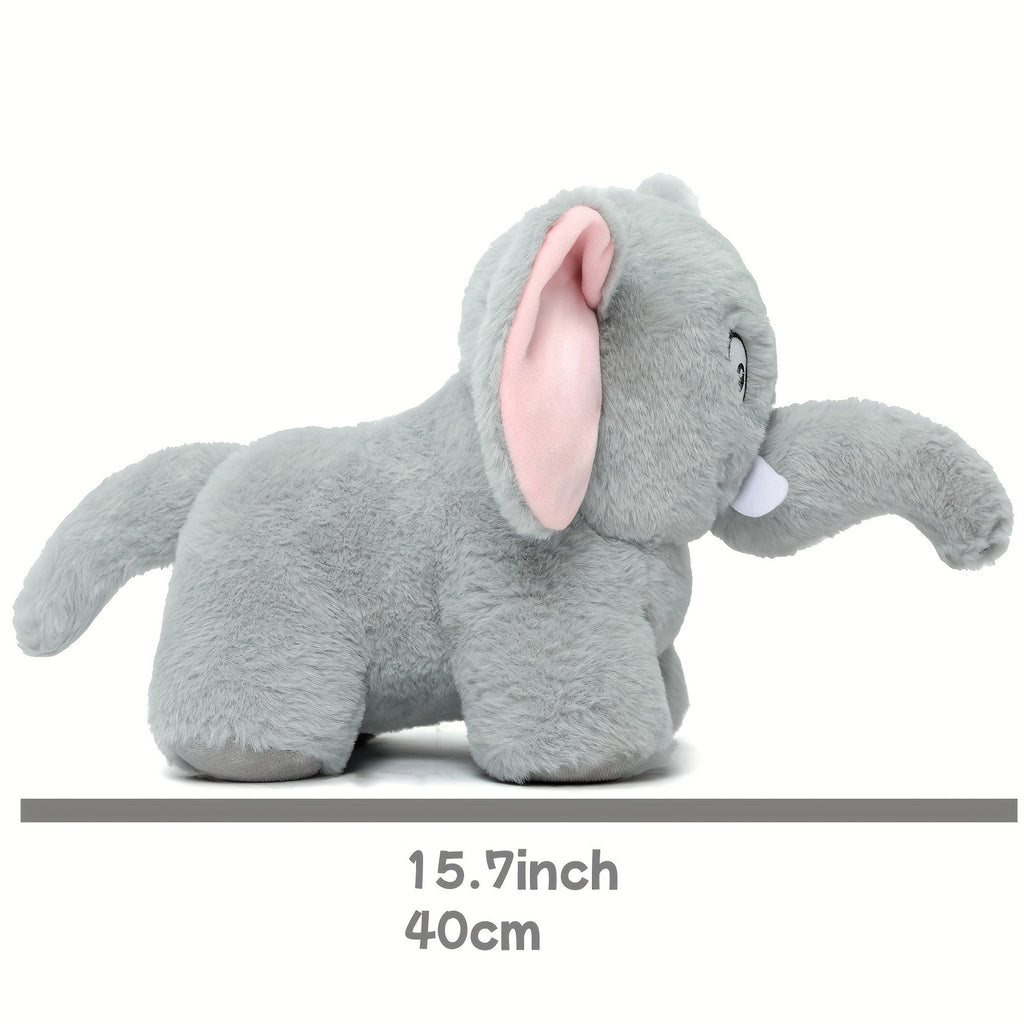 Cute Elephant Stuffed Animal Dog Toys Elephant Removable Tail and Nose Gray Elephant Plush Creative Birthday Gift