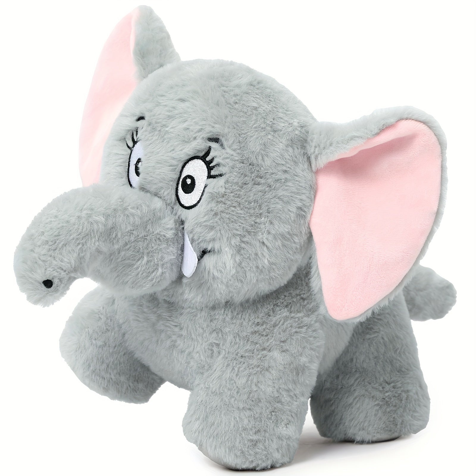 Cute Elephant Stuffed Animal Dog Toys Elephant Removable Tail and Nose Gray Elephant Plush Creative Birthday Gift
