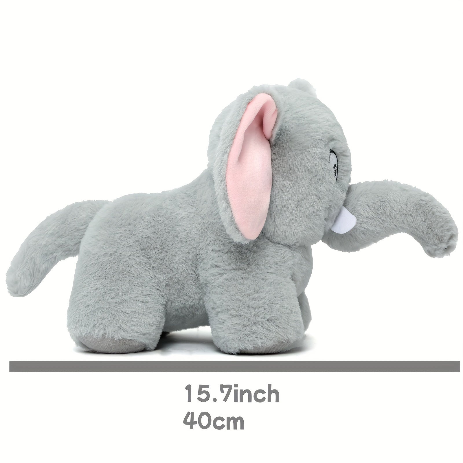 Cute Elephant Stuffed Animal Dog Toys Elephant Removable Tail and Nose Gray Elephant Plush Creative Birthday Gift