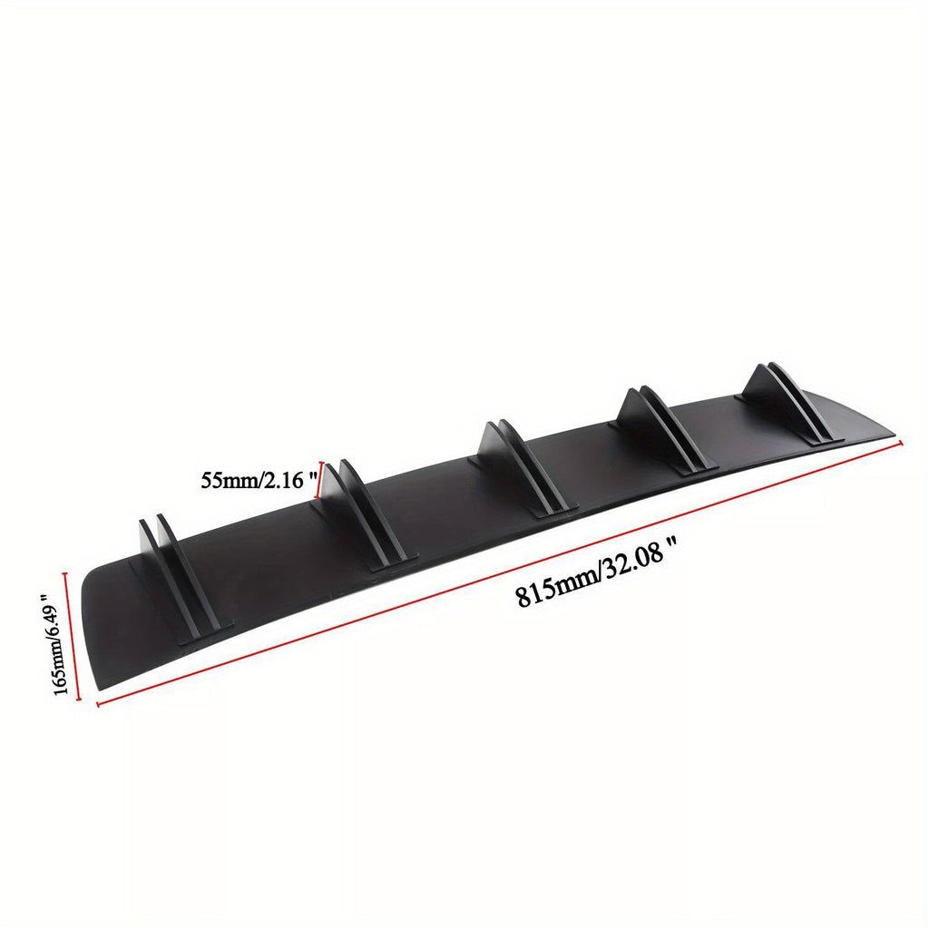 Automotive Universal Rear Bumper Lip Diffuser Car Rear Bumper Chassis Spoiler, Shark Fin 5 Wing, Chin Bumper Protector for Rear, Shark Fins Cover Trim Spoile (Black)