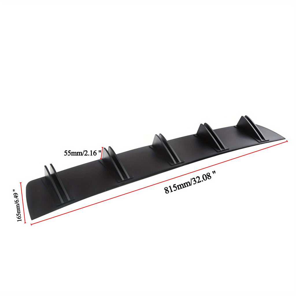 Automotive Universal Rear Bumper Lip Diffuser Car Rear Bumper Chassis Spoiler, Shark Fin 5 Wing, Chin Bumper Protector for Rear, Shark Fins Cover Trim Spoile (Black)